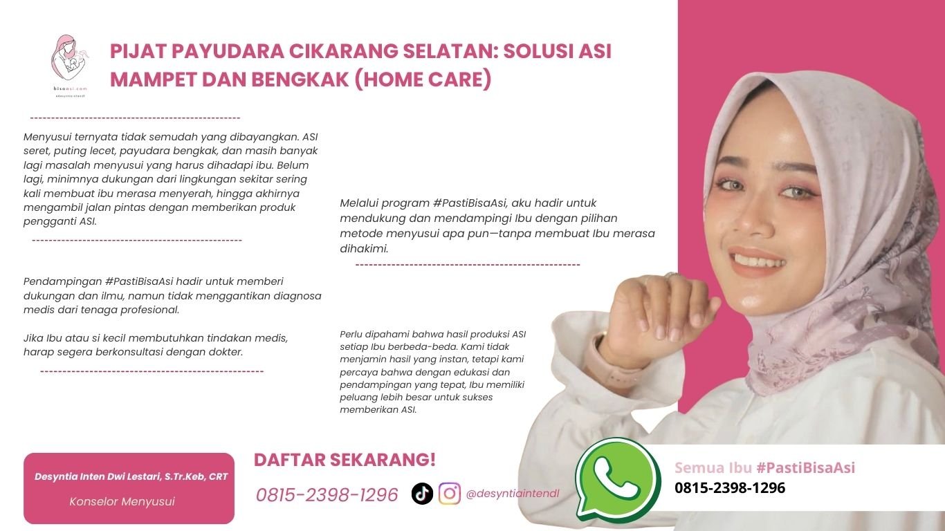 pijat payudara cikarang selatan solusi asi mampet dan bengkak (home care)